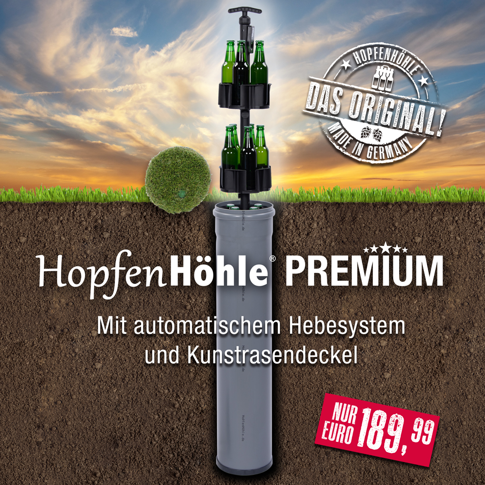 HopfenHöhle PREMIUM, unsichtbarer Bierkühlschrank, das Original